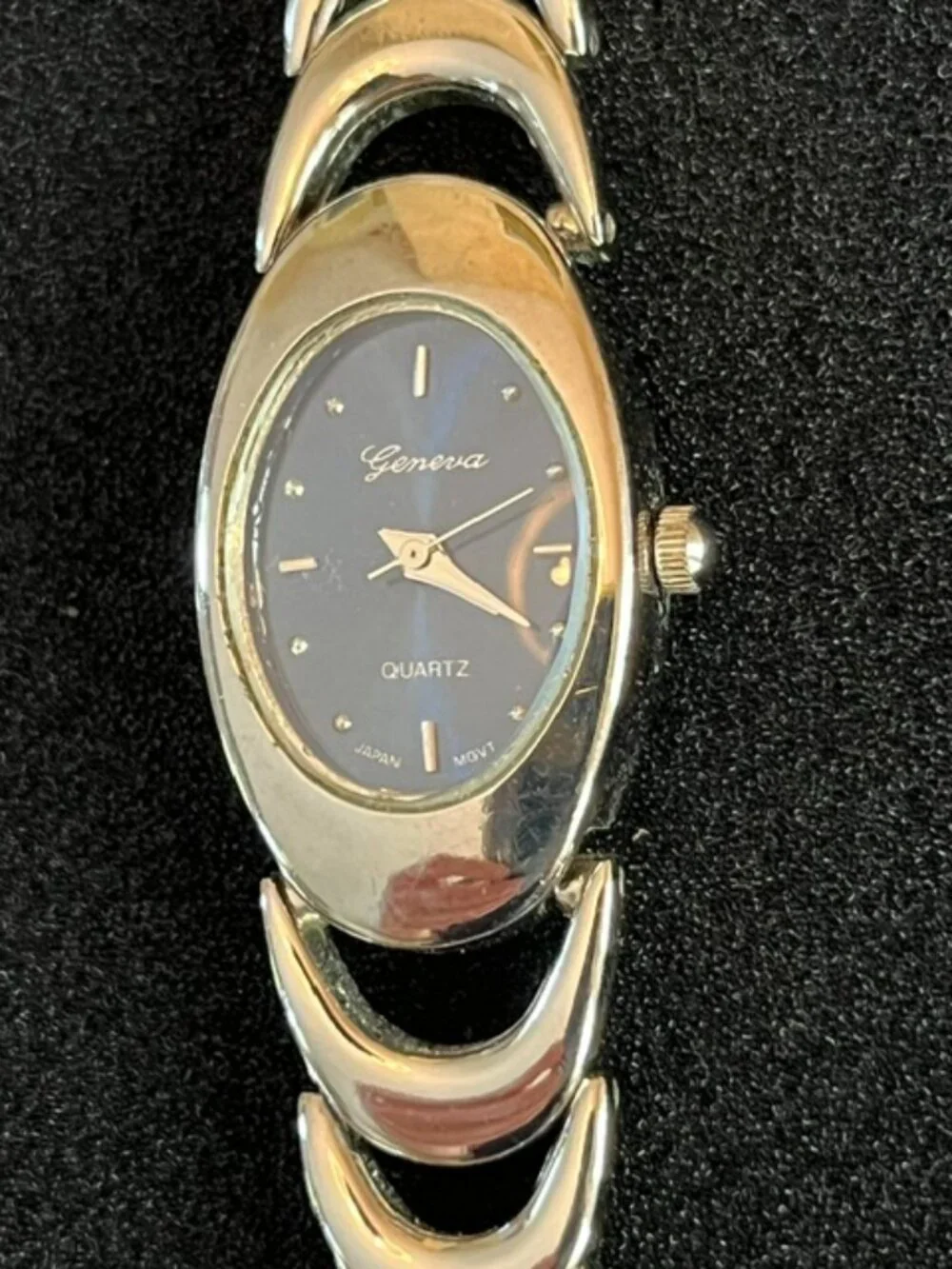 GENEVA | Silver-tone Bracelet watch Blue Dial Classic-EUC-NEW Battery